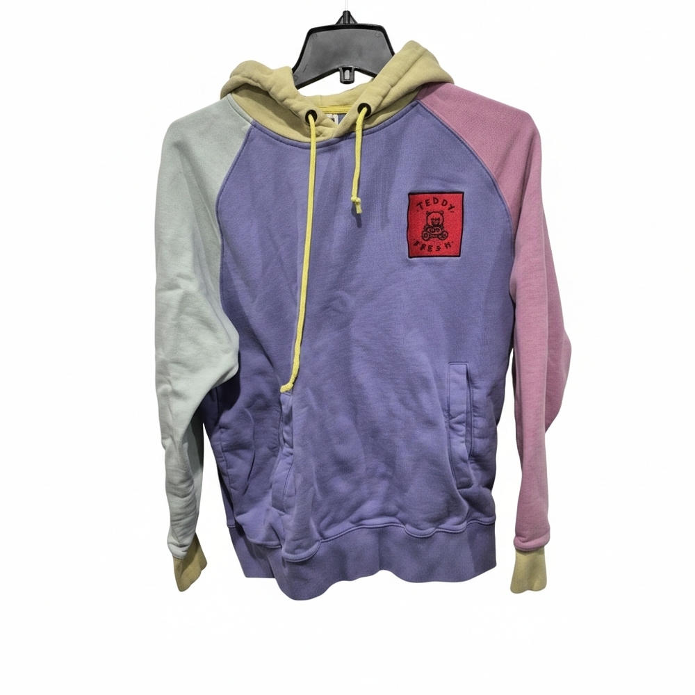 Teddy Fresh Colourblock Yellow and Purple Hoodie